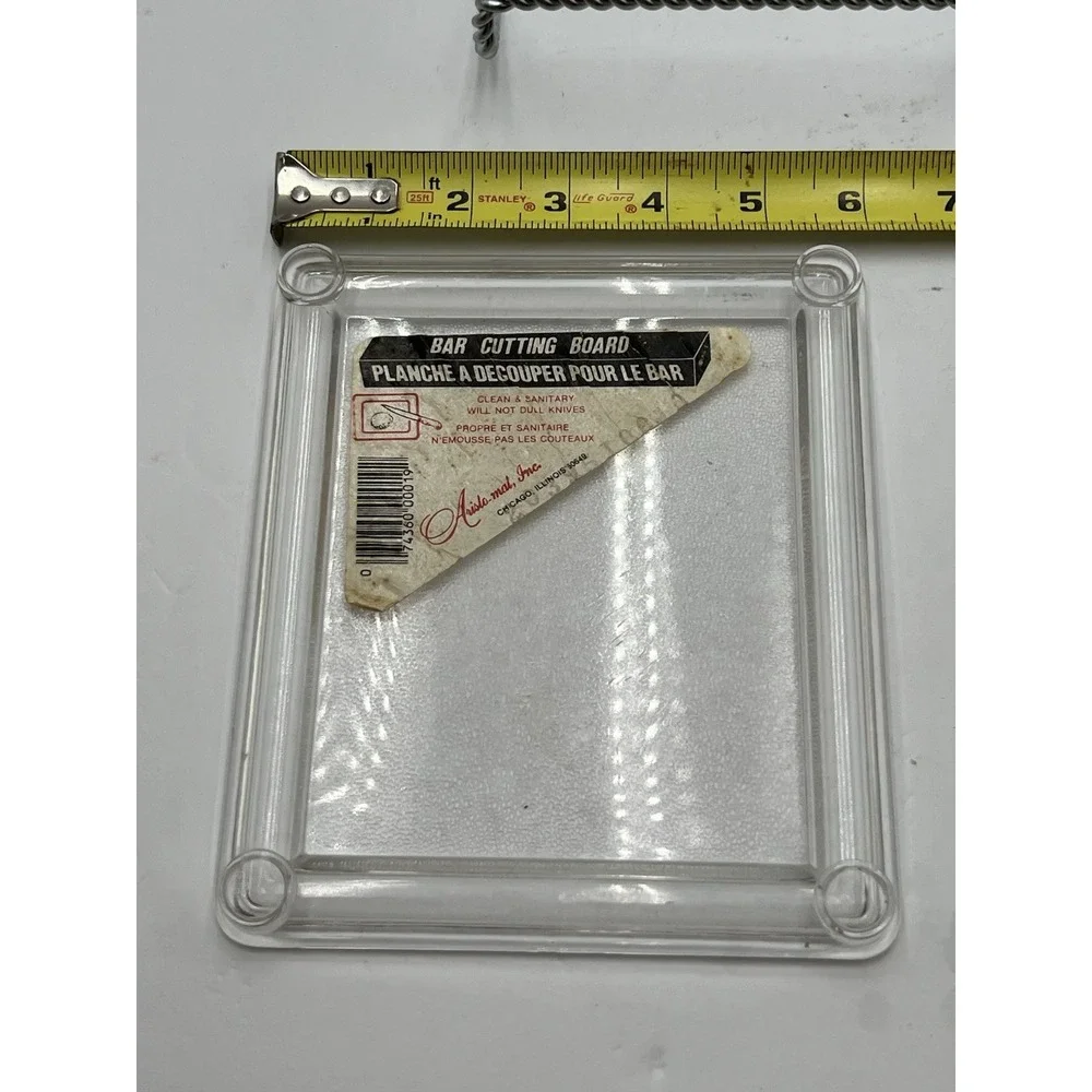 Vintage Aristo-Mat Bar Cutting Board Clear Acrylic Lucite 1970s Chicago NOS